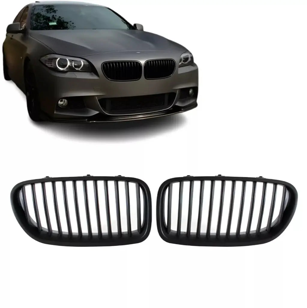 BMW F10 F11 viengubos grotelės (09-17), matinės juodos