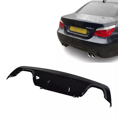 BMW E60 E61 galinio bamperio difuzorius, blizgus juodas