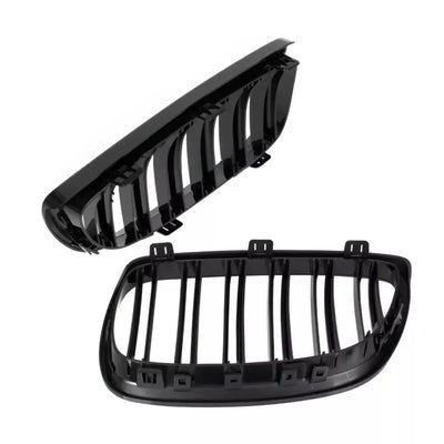 BMW E92 E93 dvigubos grotelės PRE LCI (06-09), blizgios juodos
