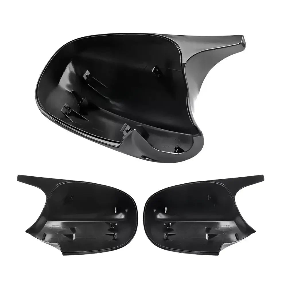 BMW E9X E8X veidrodėlių dangteliai LCI, blizgūs juodi