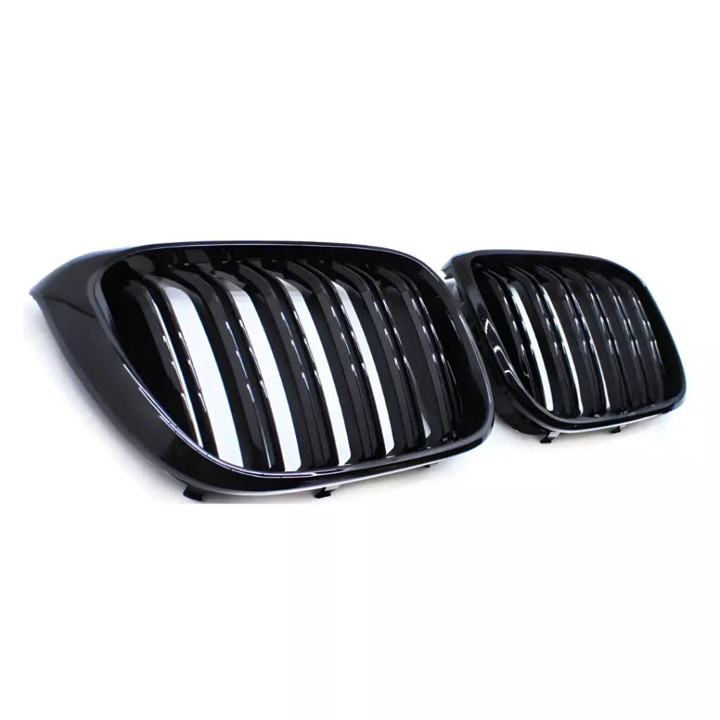 BMW G01 G02 dvigubos grotelės PRE LCI, blizgios juodos