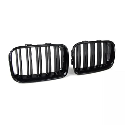 BMW E36 dvigubos grotelės PRE LCI (90-96), blizgios juodos