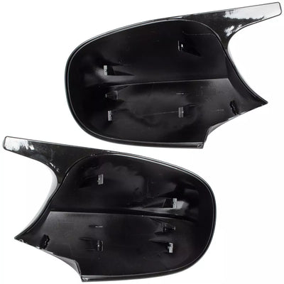 BMW 1 E81 E82 E87 E88 10-15 veidrodėlio dangteliai, juodi, blizgūs, kairė ir dešinė, 2 vnt. komplektas