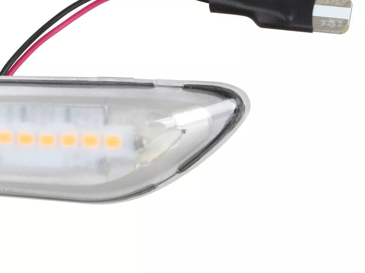 BMW 1 E81 E82 E87 E88 LED šoninių posūkių žibintų DYNAMIC WHITE 2 vnt. rinkinys