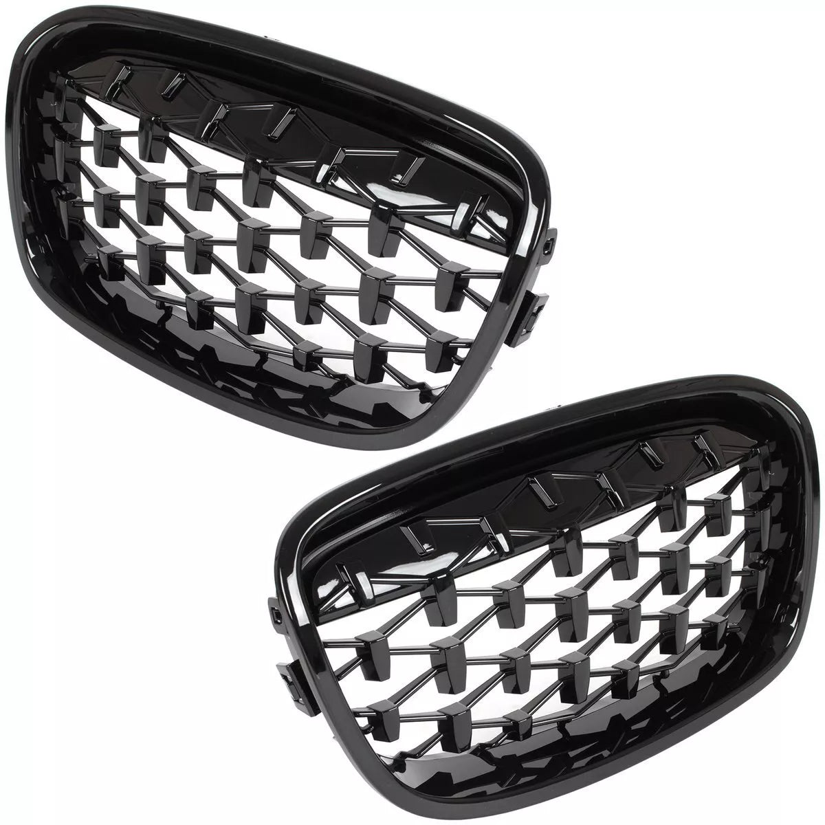 BMW 1 F20 F21 11-14 grotelių tarp žibintų kairė ir dešinė komplektas FULL BLACK STAR