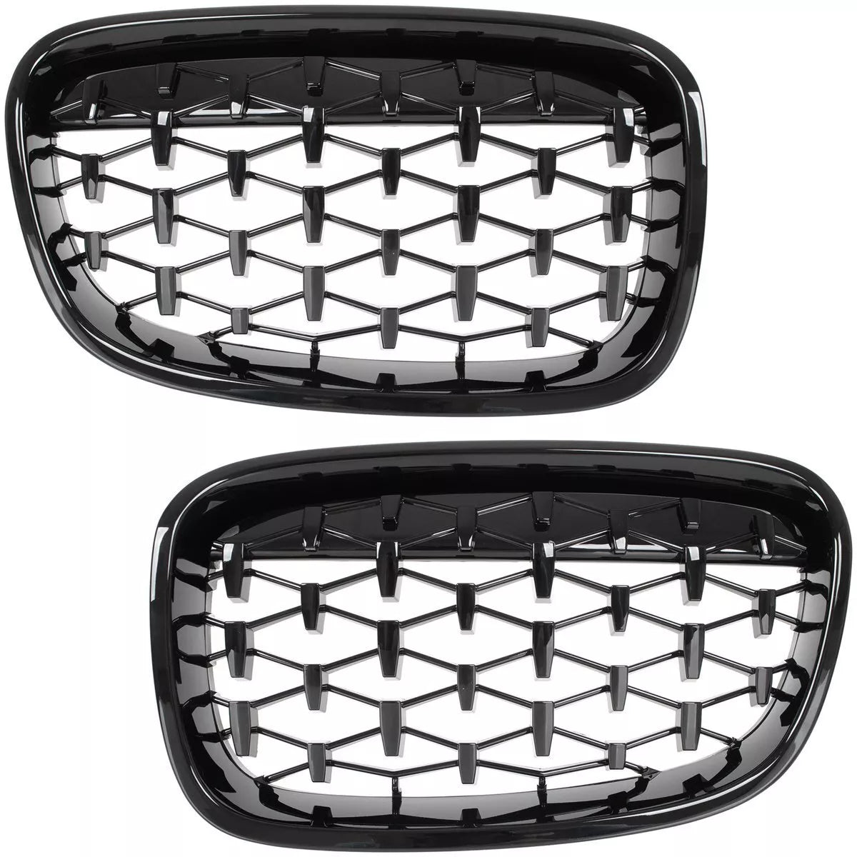 BMW 1 F20 F21 11-14 grotelių tarp žibintų kairė ir dešinė komplektas FULL BLACK STAR