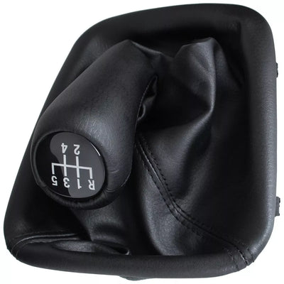 BMW 3 E36 90-00 JUODA EKO ODINĖ pavarų perjungimo svirtis + JUODA gaubto apdaila su rėmu, 5 GREIČIAI