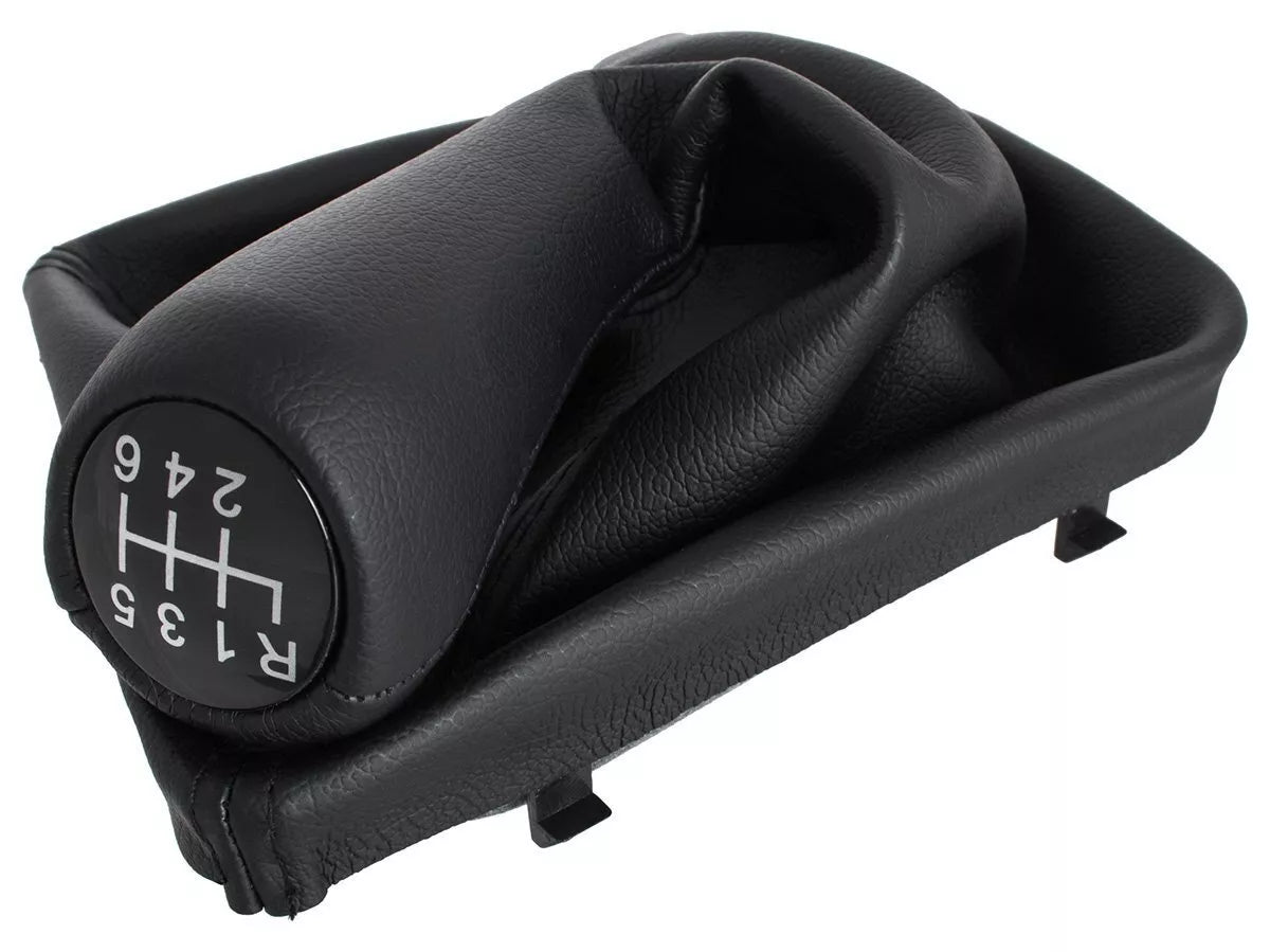 BMW 3 E36 90-00 JUODA EKO ODINĖ pavarų perjungimo svirtis + gaubtas su rėmu, 6 pavarų