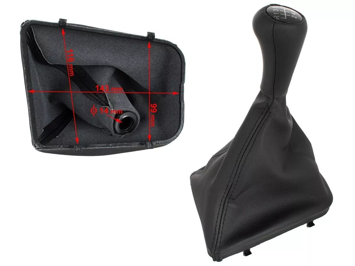 BMW 3 E36 90-00 JUODA EKO ODINĖ pavarų perjungimo svirtis + gaubtas su rėmu, 6 pavarų