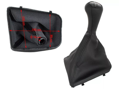 BMW 3 E36 90-00 JUODA EKO ODINĖ pavarų perjungimo svirtis + gaubtas su rėmu, 6 pavarų