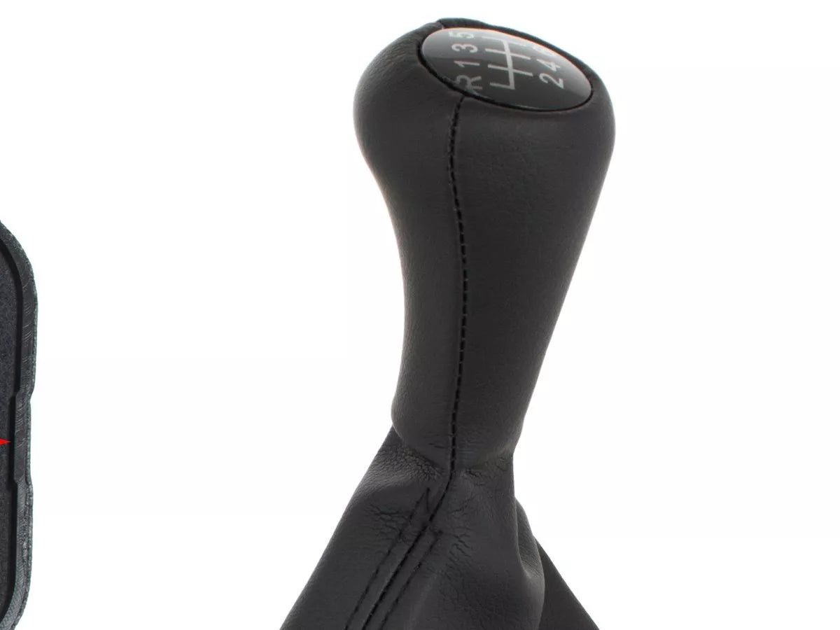 BMW 3 E36 90-00 JUODA EKO ODINĖ pavarų perjungimo svirtis + gaubtas su rėmu, 6 pavarų