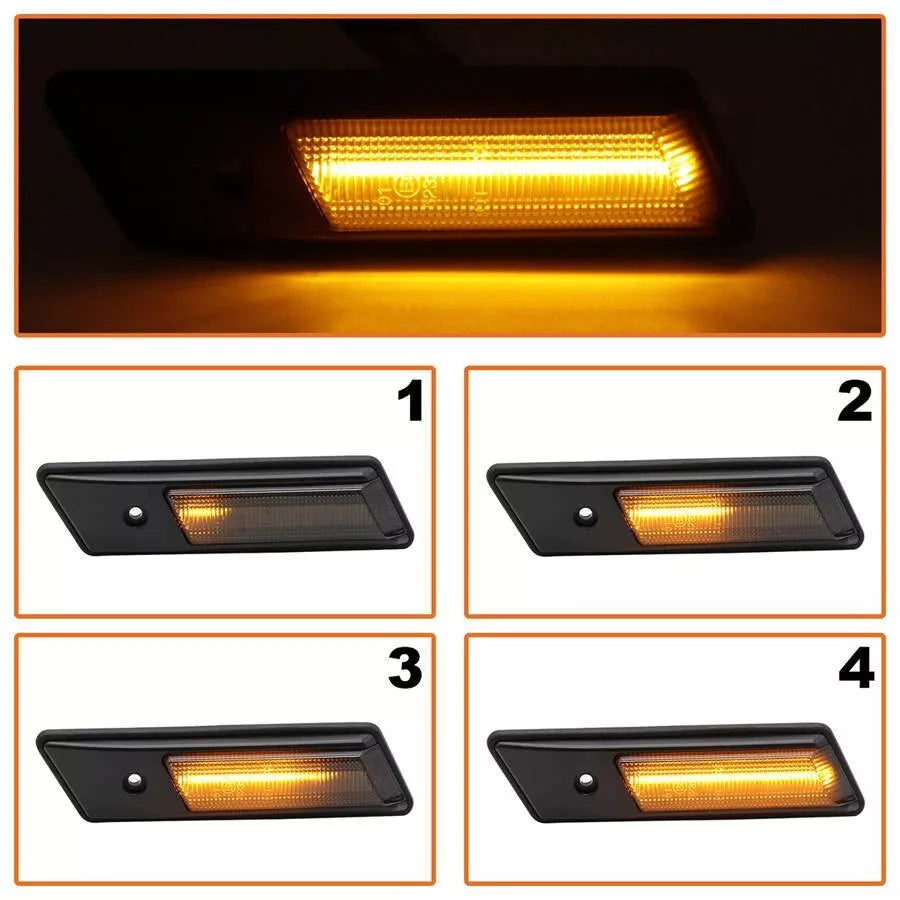 BMW 3 E36 90-96 LED šoninių posūkių žibintų rinkinys SMOKED DYNAMIC, 2 vnt.