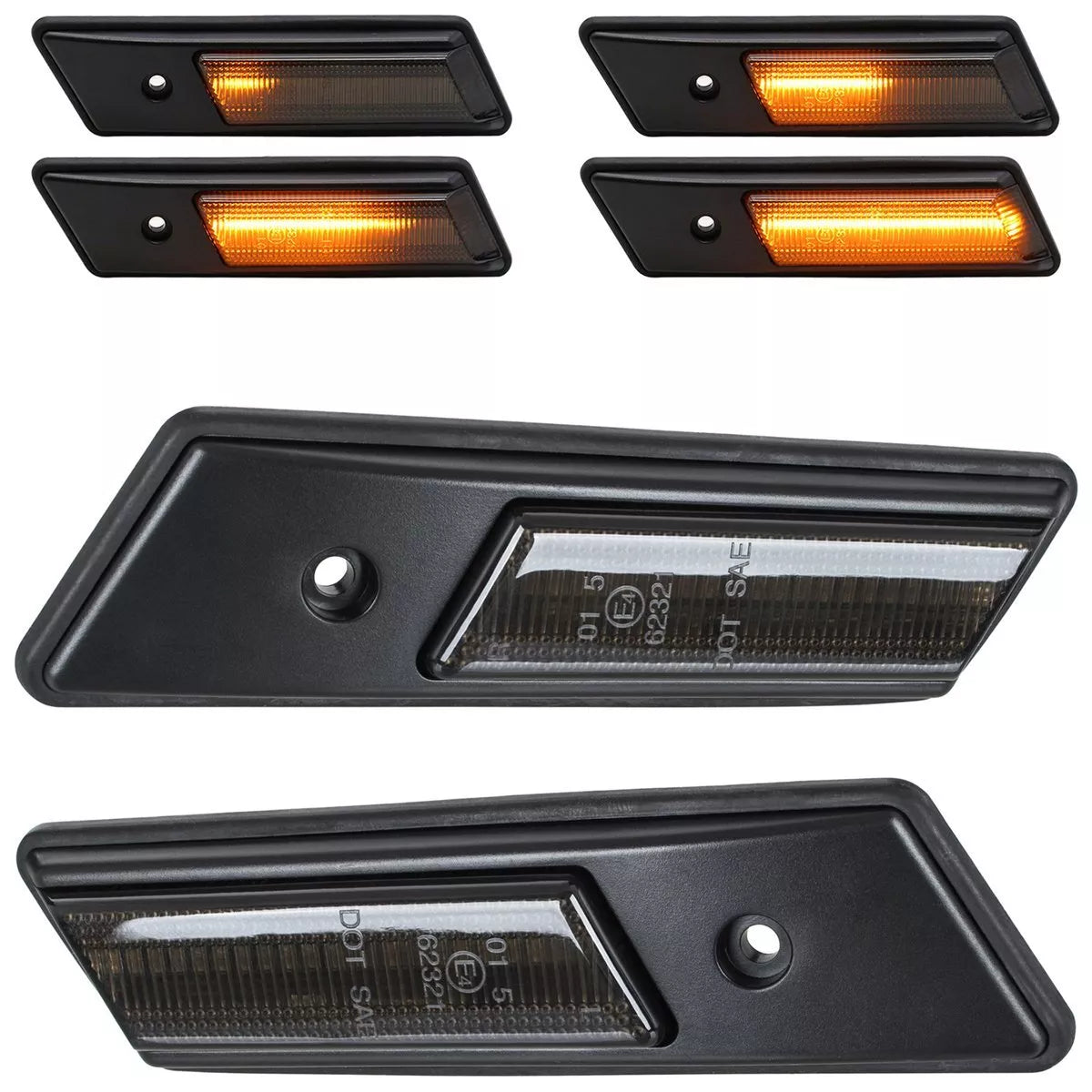 BMW 3 E36 90-96 LED šoninių posūkių žibintų rinkinys SMOKED DYNAMIC, 2 vnt.