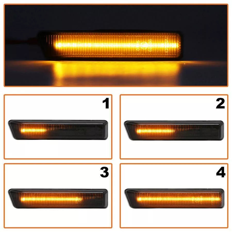BMW 3 E36 FL 96-99 LED šoninių posūkių žibintų rinkinys „SMOKED DYNAMIC“, 2 vnt.