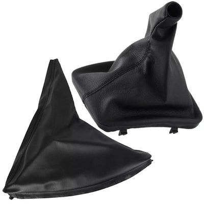 BMW 3 E46 97-05 pavarų perjungimo svirties apsauga + rėmas + rankinio stabdžio apsauga + rėmas (2 vnt.) komplektas