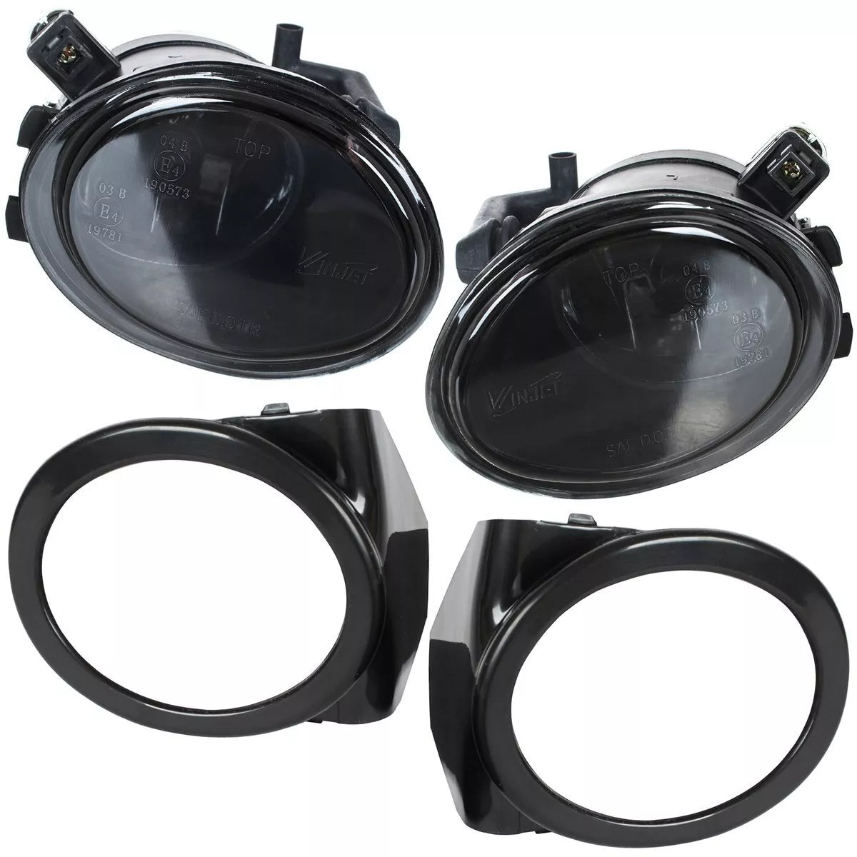 BMW 3 E46 M-Paketas M3 98-04 RŪKYTI halogeniniai žibintai su rėmeliais kairėje ir dešinėje 4 vnt. komplektas