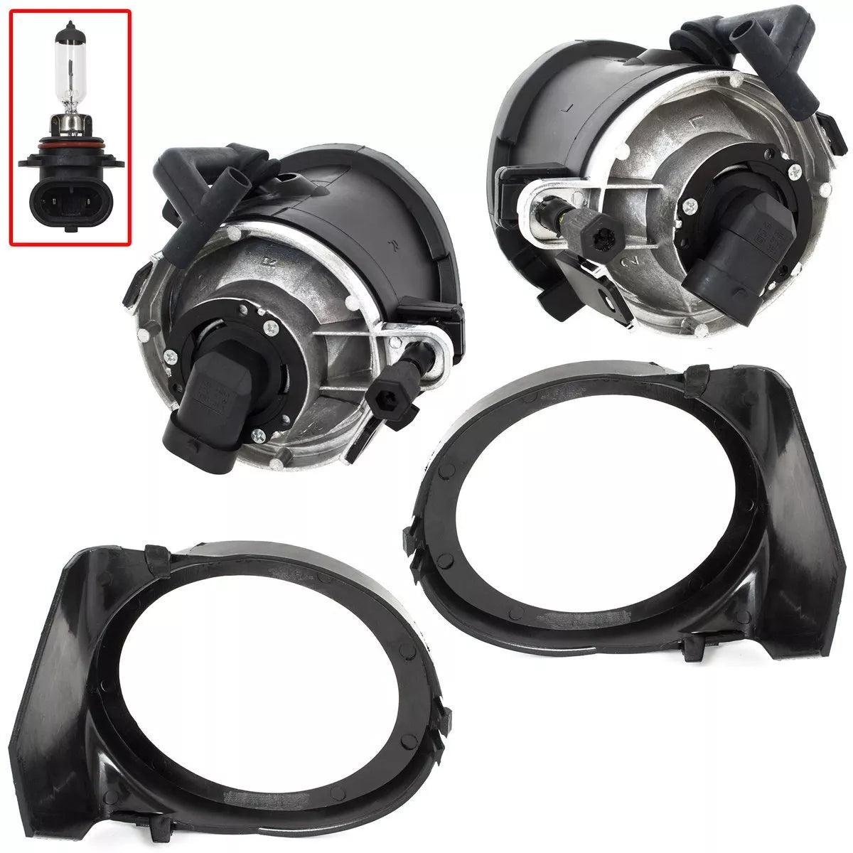 BMW 3 E46 M-Paketas M3 98-04 RŪKYTI halogeniniai žibintai su rėmeliais kairėje ir dešinėje 4 vnt. komplektas