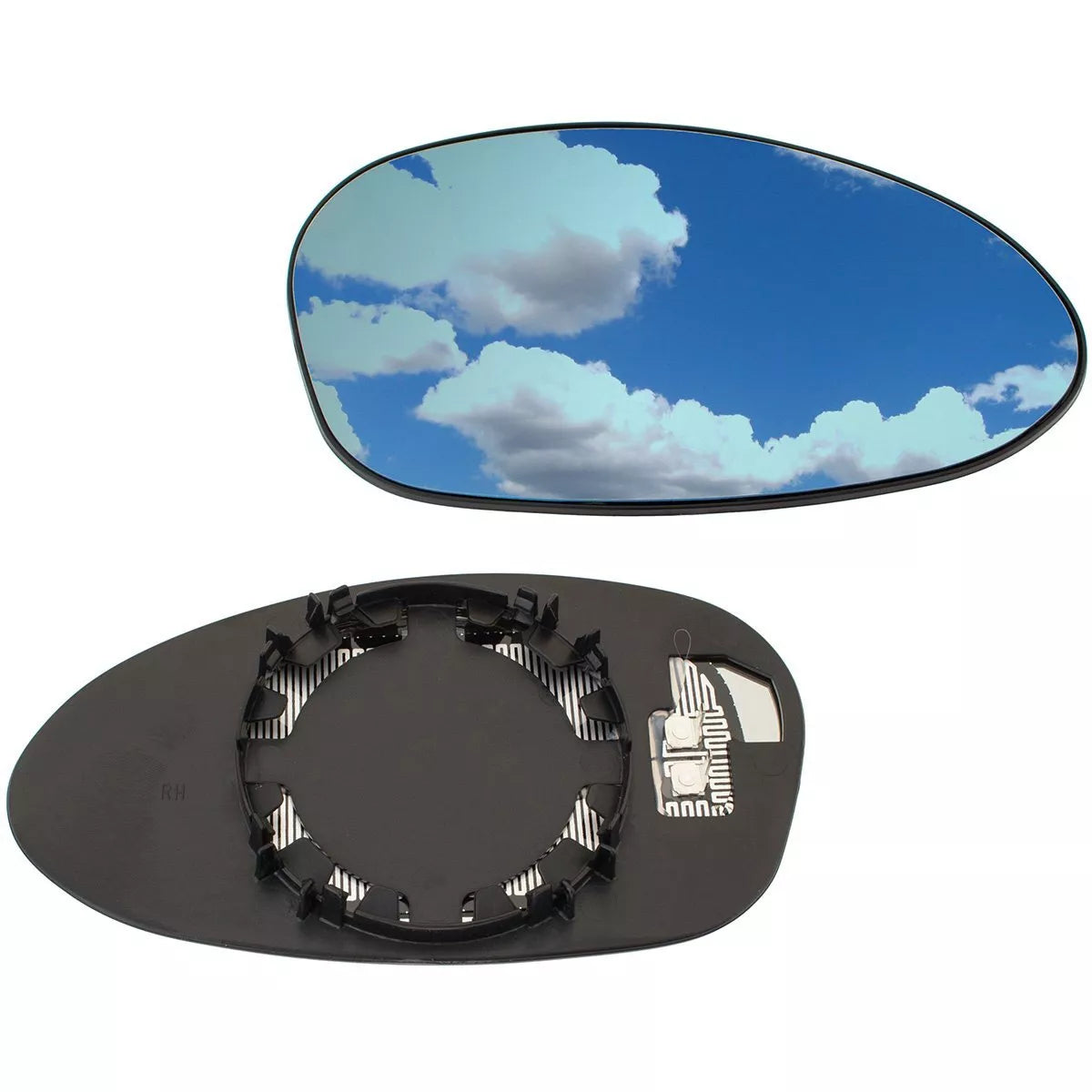 BMW 3 E90 / E91 / E92 / E93 04-08 veidrodėlio įdėklas šildomas mėlynas dešinysis