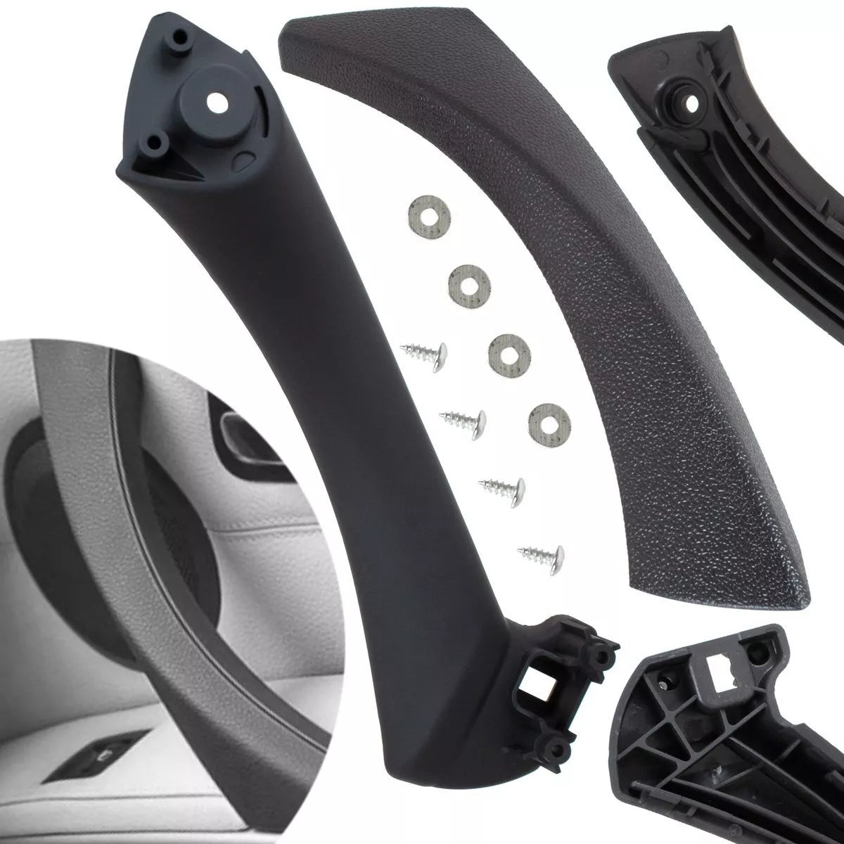 BMW 3 E90 E91 E92 E93 04-13 vidaus durų rankenėlės priekinės = galinės dešinės 2 vnt. komplektas