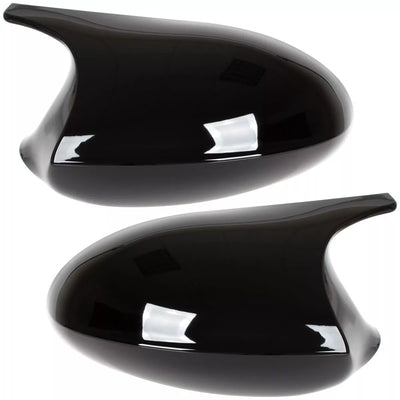 BMW 3 E90 E91 E92 E93 05-09 veidrodėlio dangteliai BLIZGŪS JUODI kairė + dešinė 2 vnt. komplektas