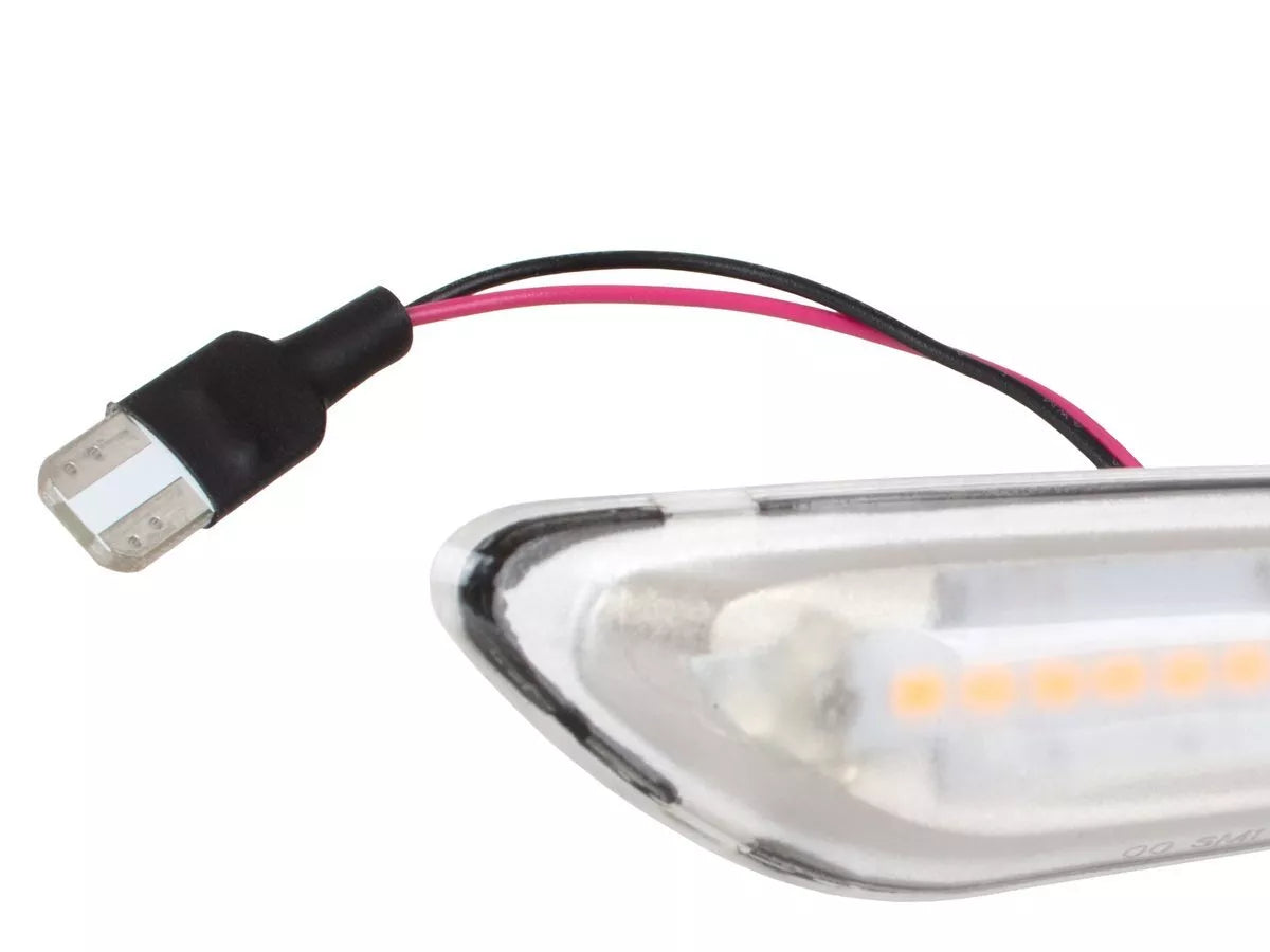 BMW 3 E90 E91 E92 E93 LED šoninių posūkių žibintų komplektas, įprastas, baltas, 2 vnt.
