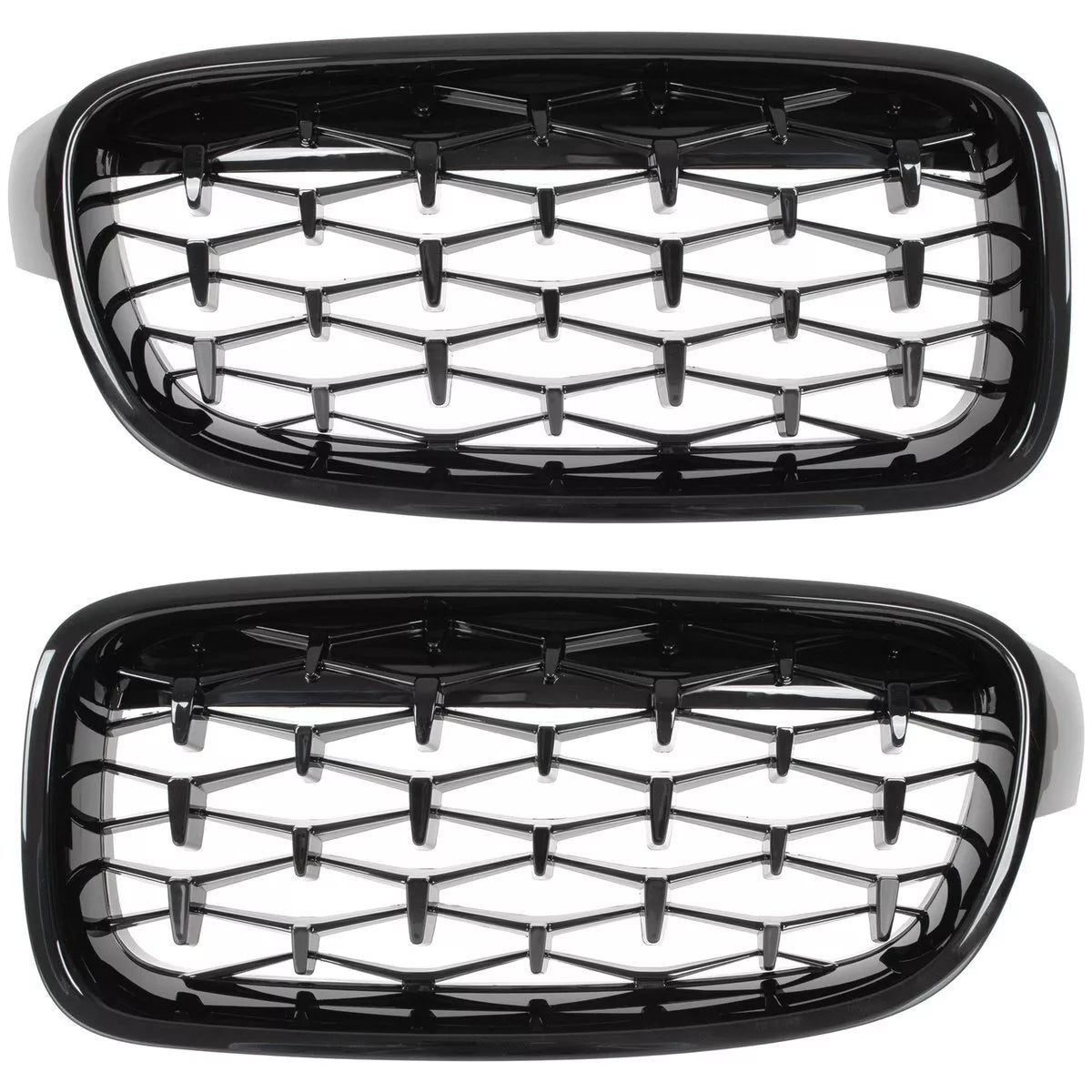 BMW 3 F30 F31 12-19 grotelių tarp žibintų (kairė ir dešinė) komplektas FULL BLACK STAR