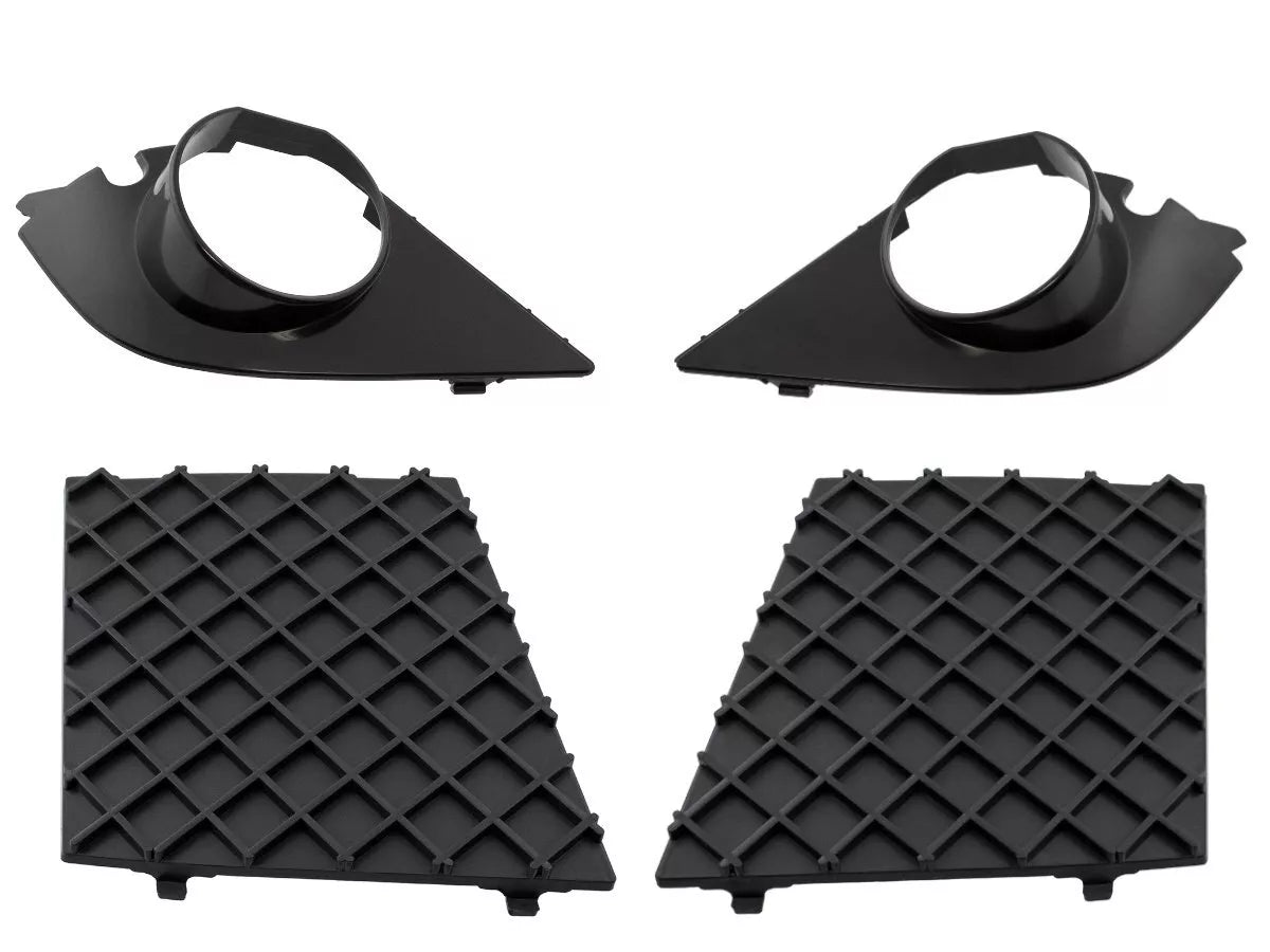 BMW 5 E60 E61 03-10 2 halogeninių žibintų rėmelių ir 2 buferio grotelių komplektas (4 vnt. komplektas)