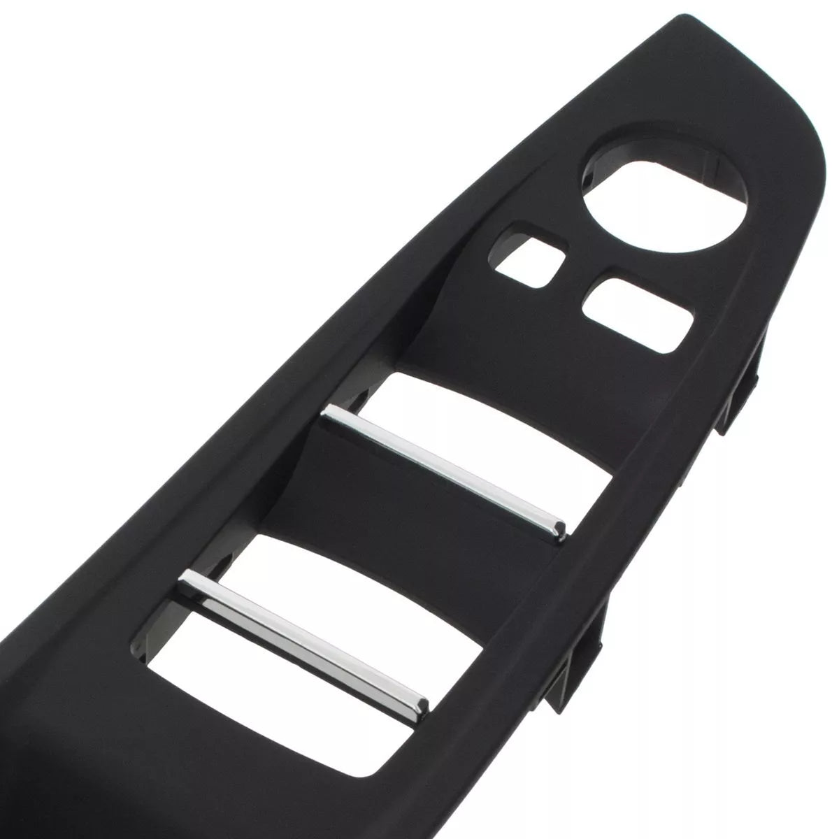 BMW 5 F10 F11 09-17 JUODA vidinė rankenėlė priekinėms kairėms durims su 2 skylutėmis + JUODA ODINĖ vidinė rankenėlė priekinėms dešinėms durims su 2 skylutėmis komplektas