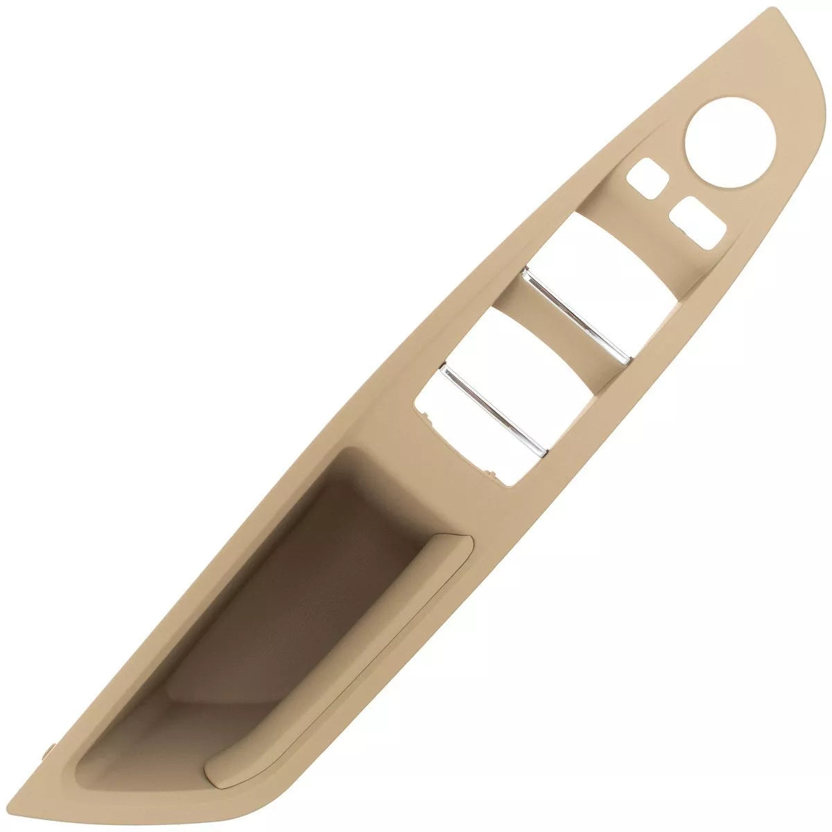 BMW 5 F10 F11 09-17 vidinių durų rankenėlių komplektas priekyje ir gale, 7 vnt. smėlio spalvos.