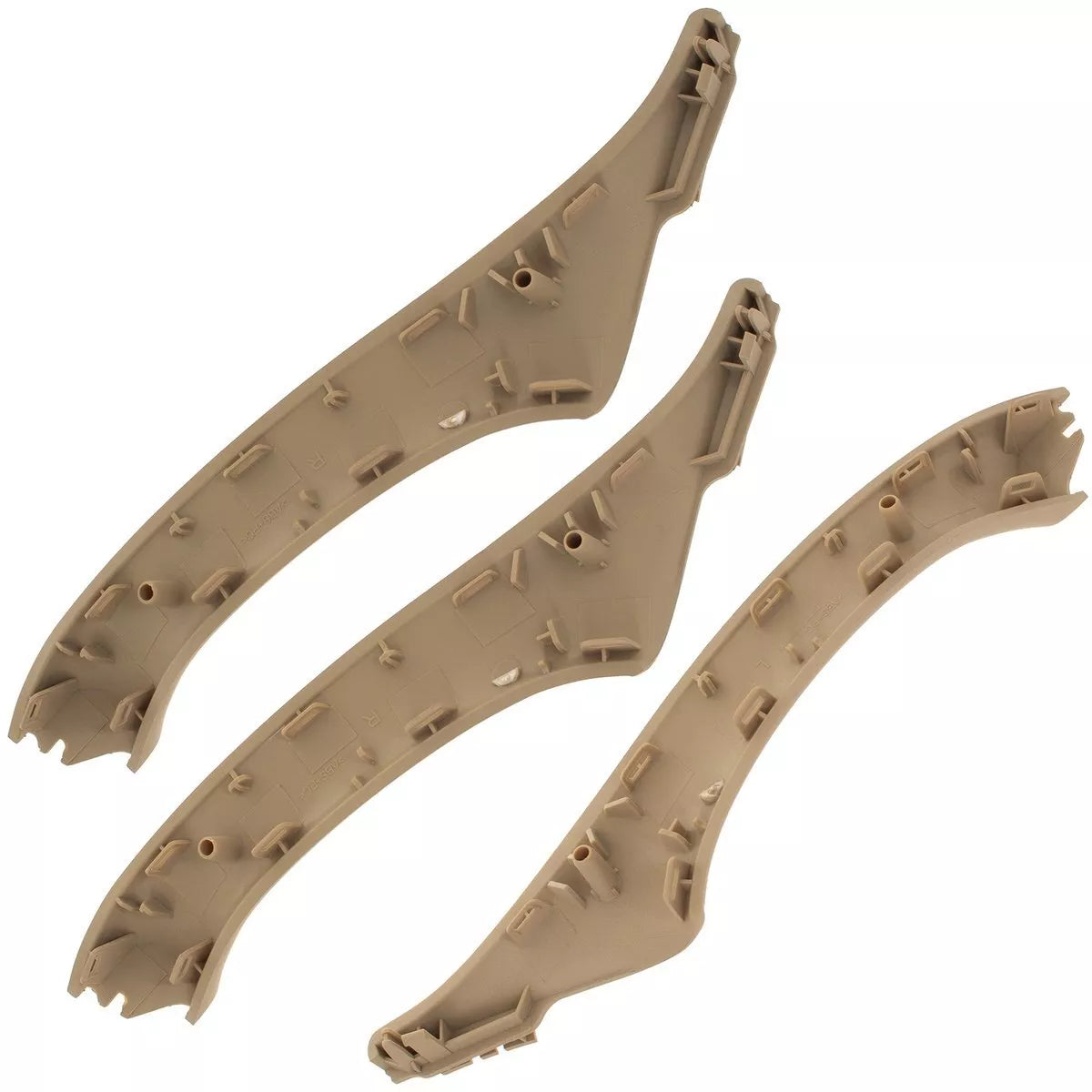 BMW 5 F10 F11 09-17 vidinių durų rankenėlių komplektas priekyje ir gale, 7 vnt. smėlio spalvos.