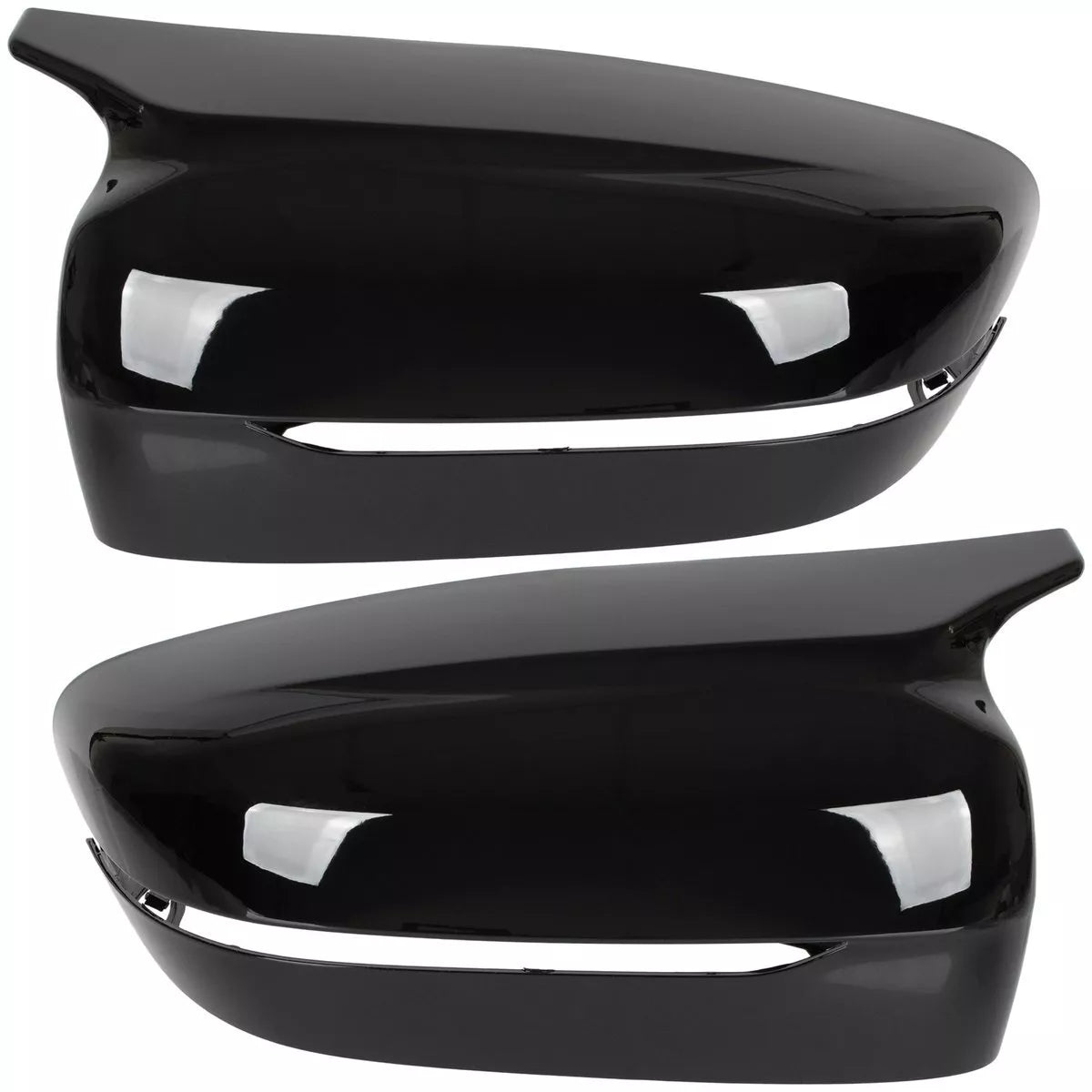 BMW 5 G30 G31 16-23 JUODAS BLIZGIUS VEIDRODĖLIO DANGTELIS (KAIRĖ + DIENA) 2 vnt. RINKINYS