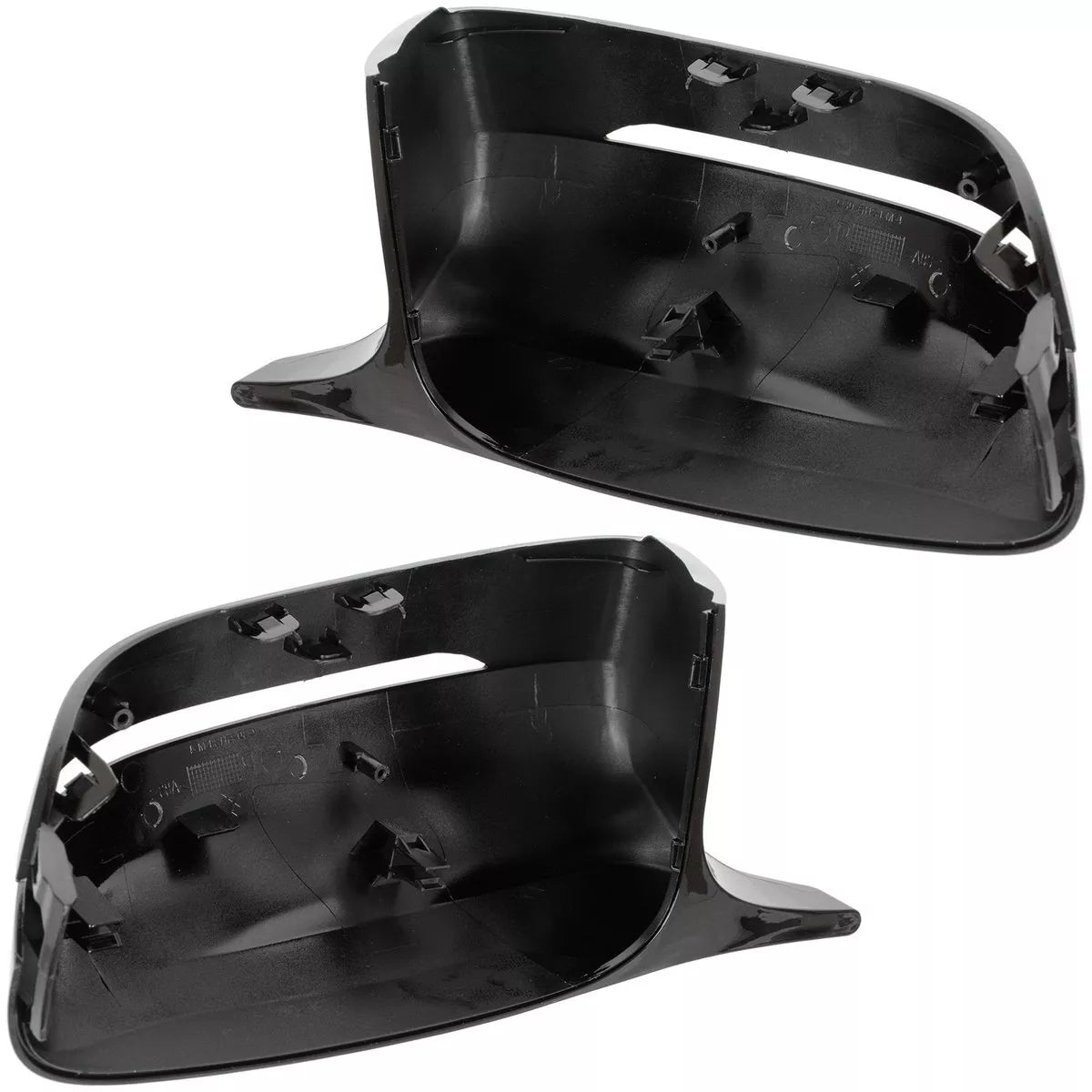 BMW 5 G30 G31 16-23 JUODAS BLIZGIUS VEIDRODĖLIO DANGTELIS (KAIRĖ + DIENA) 2 vnt. RINKINYS