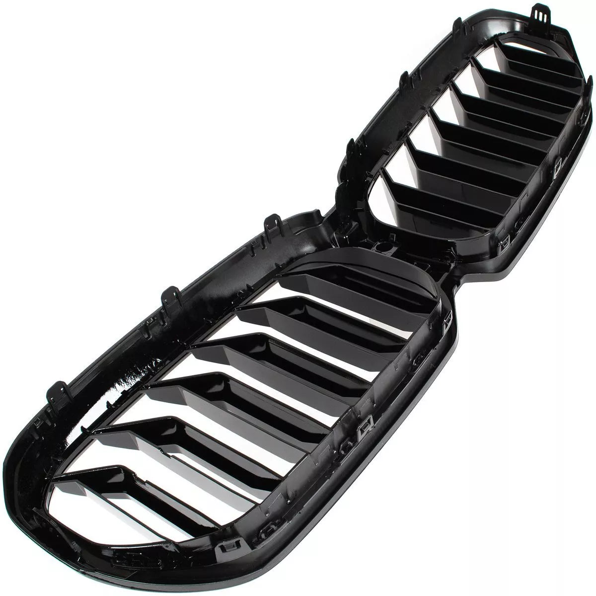 BMW 5 G30 G31 LCI 2020- Žibintų grotelės JUODOS, BLIZGIOS DVIGUBOS JUOSTELĖS