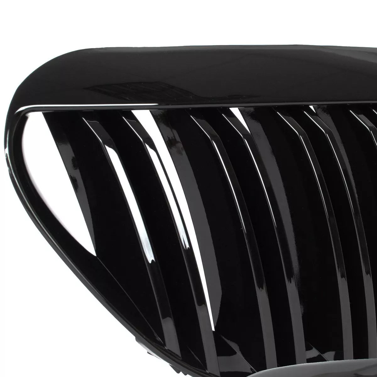 BMW 6 E63 / E64 04-10 grotelių tarp žibintų komplektas kairėje ir dešinėje juodos blizgios dvigubos juostos