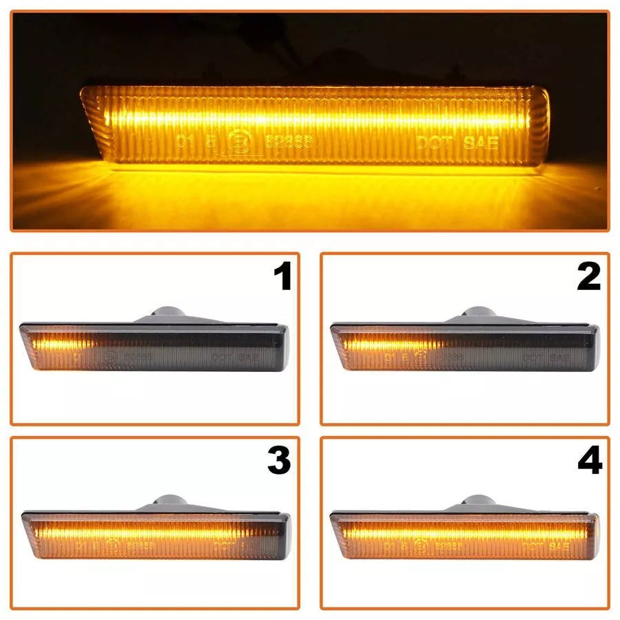 BMW 7 E38 94-01 LED šoninių posūkių žibintų rinkinys SMOKED DYNAMIC, 2 vnt.
