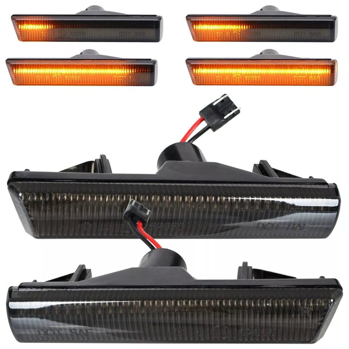 BMW 7 E38 94-01 LED šoninių posūkių žibintų rinkinys SMOKED DYNAMIC, 2 vnt.