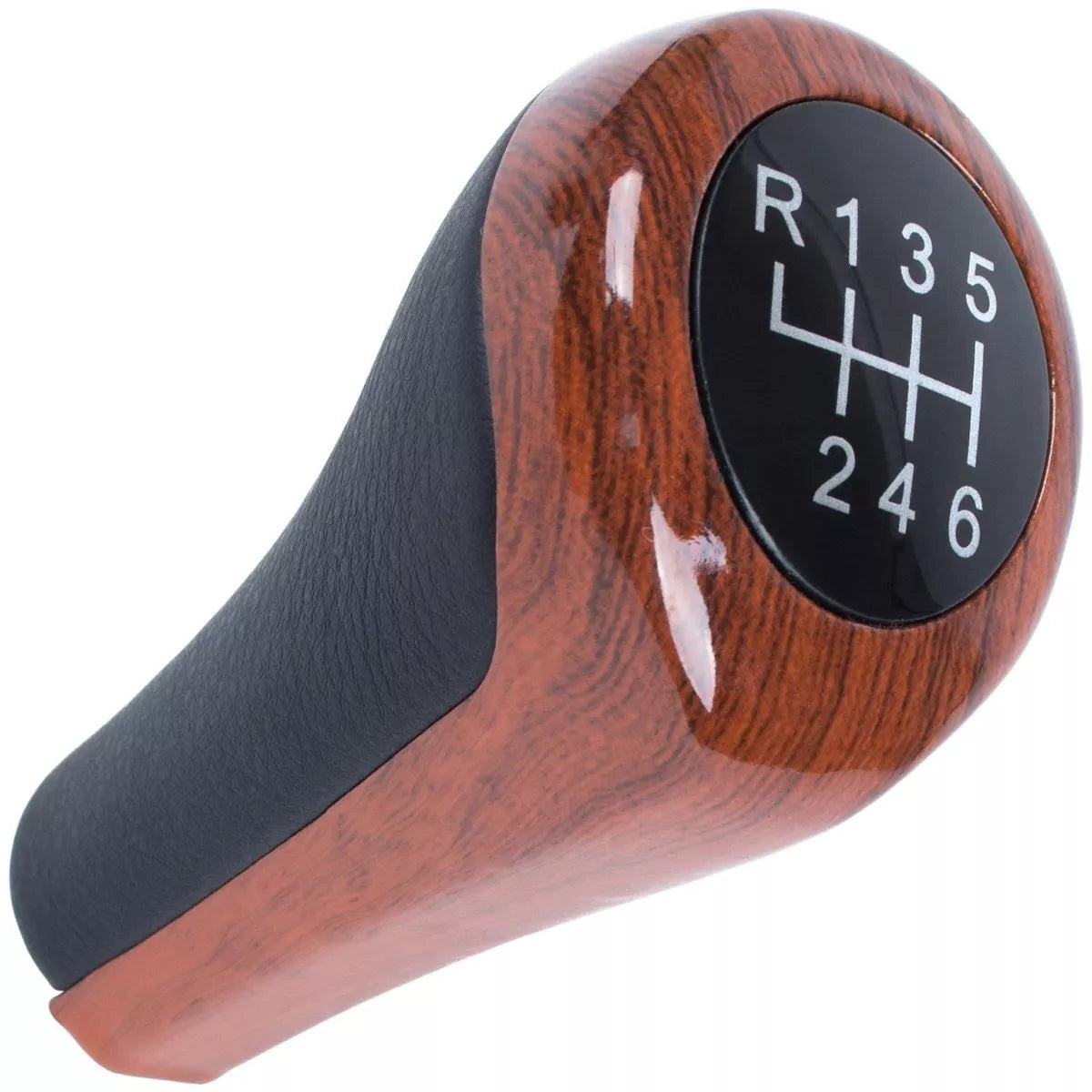 BMW E30 E32 E34 E36 E39 E46 E60 E61 E62 E63 E81 E82 E85 E87 E88 E90 E91 E92 X1 X3 X5 pavarų perjungimo svirtis, medinė, 6 pavarų