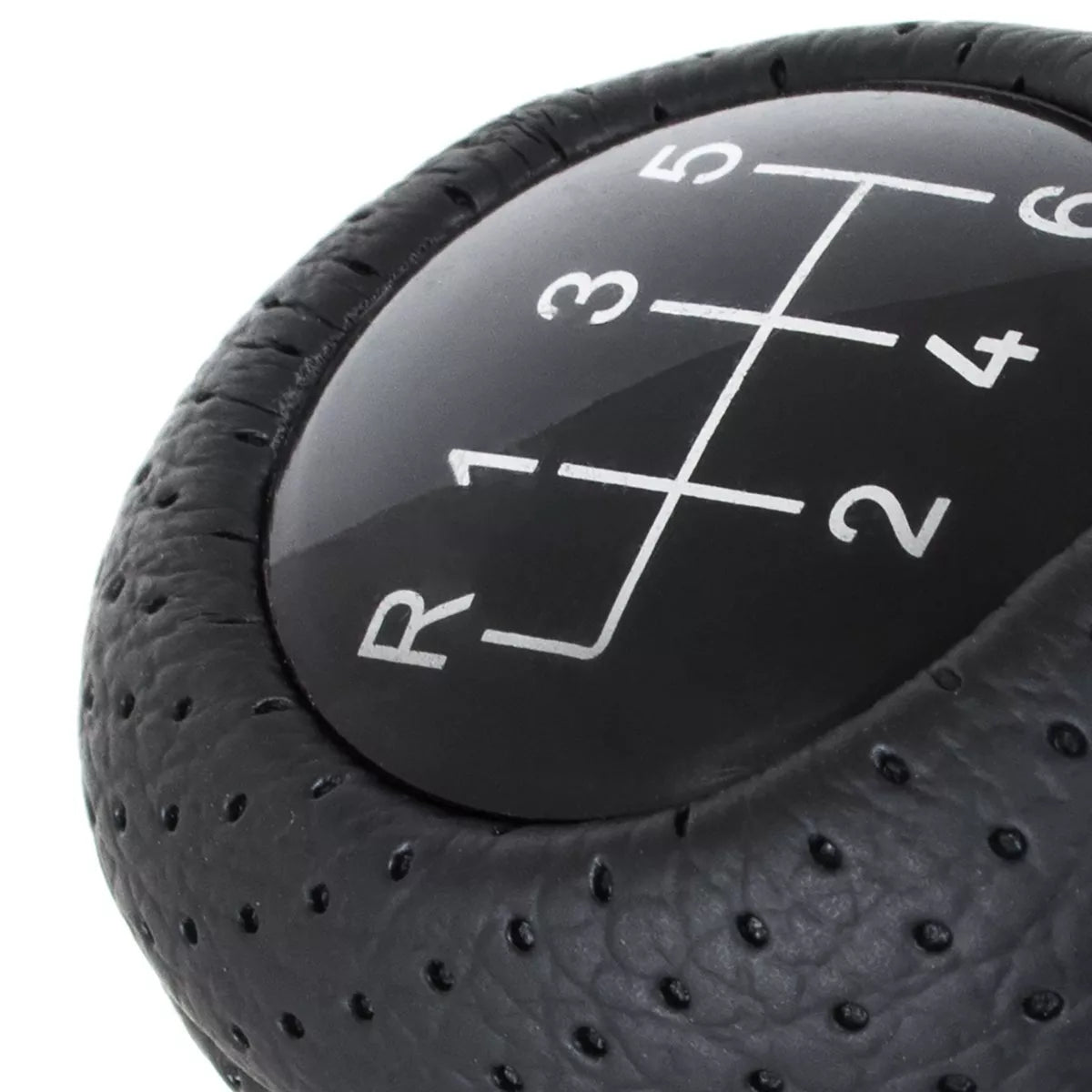 BMW E34 E36 E38 E39 E46 E60 E61 E87 E90 X3 X5 Pavarų perjungimo svirtis JUODA PERFORUOTA ODINĖ 6 GREIČIŲ