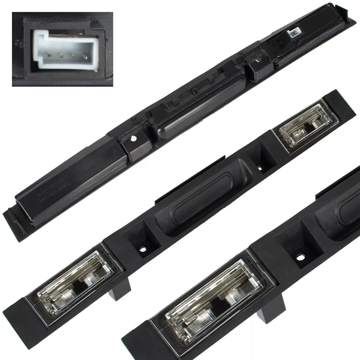 BMW X3 E83 03-10 numerio ženklo apšvietimo dangtelis su bagažinės atidarymo mikrojungikliu