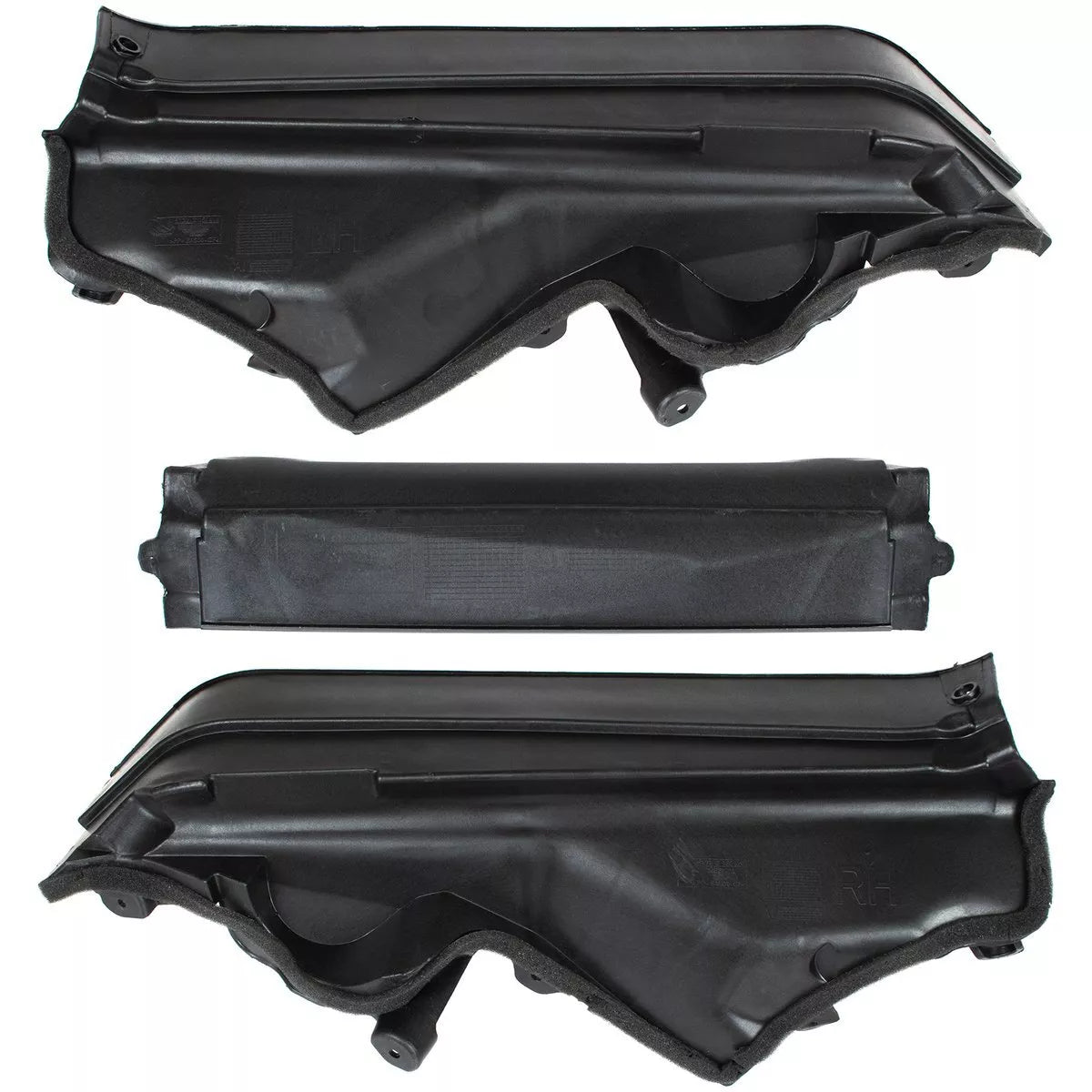 BMW X5 E70 06-13 variklio skyriaus pertvaros viršutinė kairė + dešinė + vidurinė viršutinė pertvaros sienelės dangčių komplektas (3 vnt.)