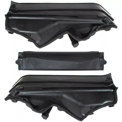 BMW X5 E70 06-13 variklio skyriaus pertvaros viršutinė kairė + dešinė + vidurinė viršutinė pertvaros sienelės dangčių komplektas (3 vnt.)